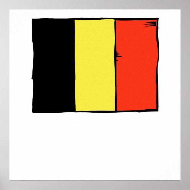 Póster Bandeira da Bélgica (Frente)