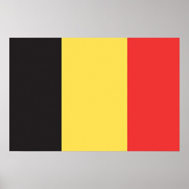 Poster Bandeira da Bélgica (Frente)