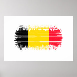 Poster Bandeira da Bélgica