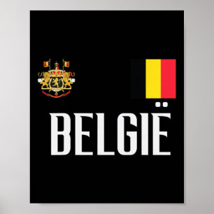 Poster Bandeira da Bélgica Belgie Futebol Torcedor de Fut