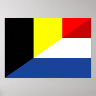 Póster bandeira da bélgica setentrional pavilhão de meio
