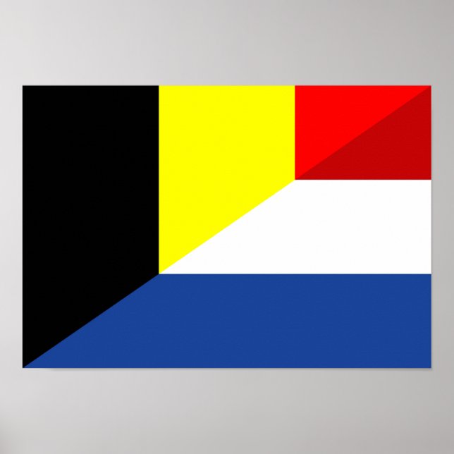 Póster bandeira da bélgica setentrional pavilhão de meio  (Frente)