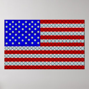 Poster Bandeira da bola de golfe