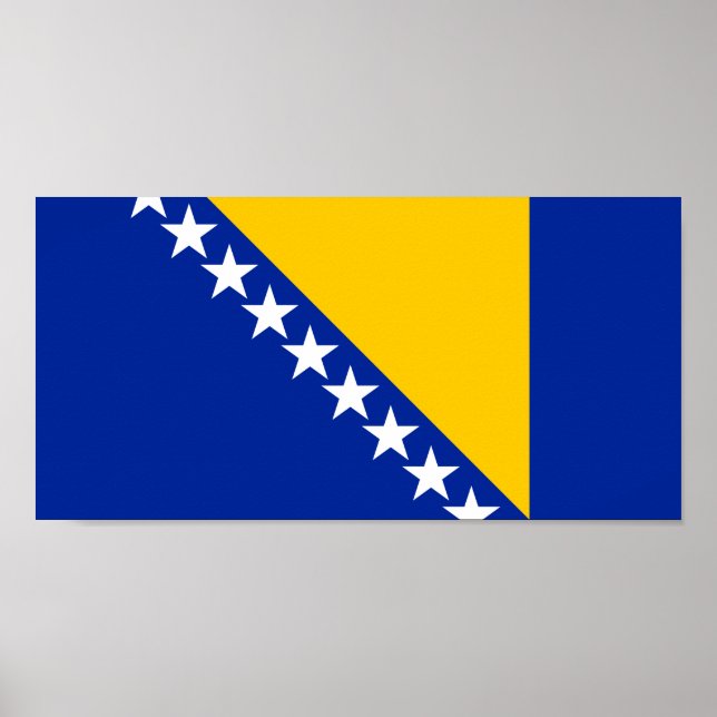 Poster Bandeira da Bósnia e Herzegovina (Frente)