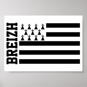 Poster Bandeira da Bretanha, França