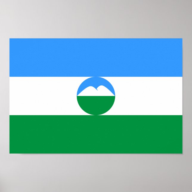 Poster Bandeira da Cabardino-Balcária (Frente)
