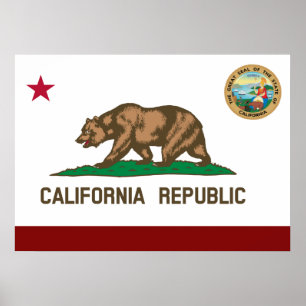 Poster bandeira da Califórnia