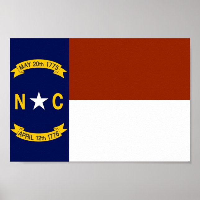 Póster Bandeira da Carolina do Norte (Frente)