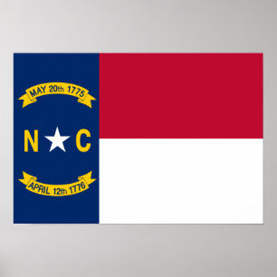 Póster Bandeira da Carolina do Norte