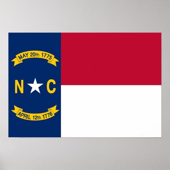 Póster Bandeira da Carolina do Norte (Frente)