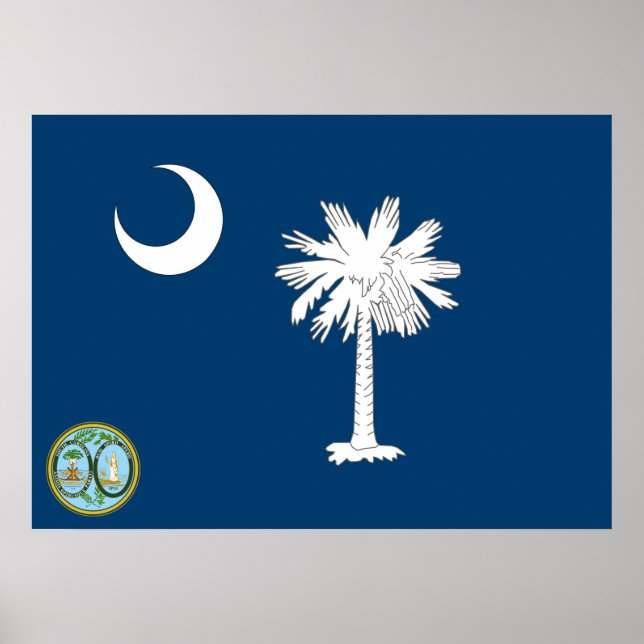 Poster bandeira da Carolina do Sul (Frente)