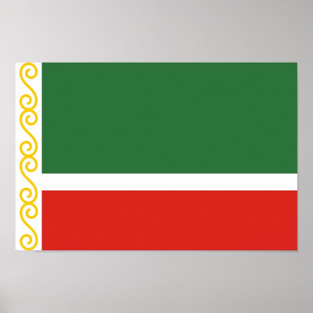 Poster Bandeira da Chechênia (Frente)