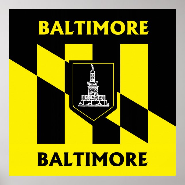 Póster Bandeira da cidade de Baltimore (Frente)