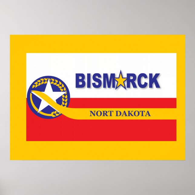 Póster Bandeira da cidade de Bismarck (Frente)
