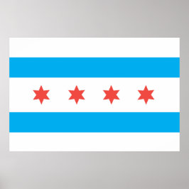Póster Bandeira da cidade de Chicago