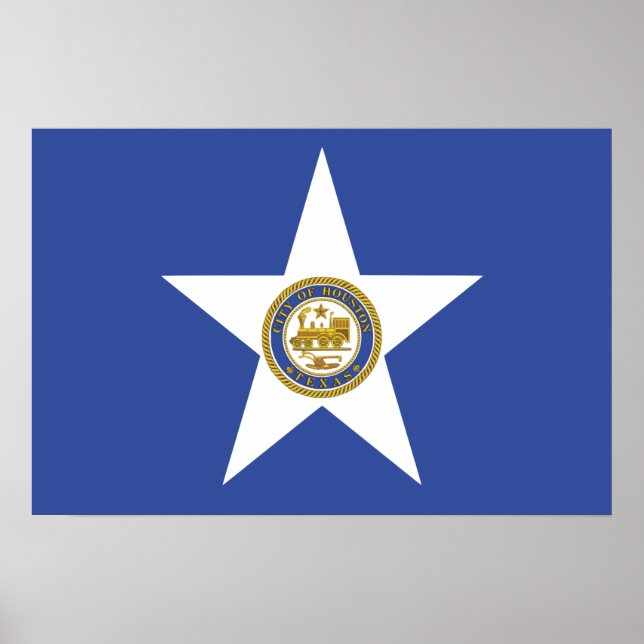 Poster Bandeira da cidade de Houston (Texas) (Frente)
