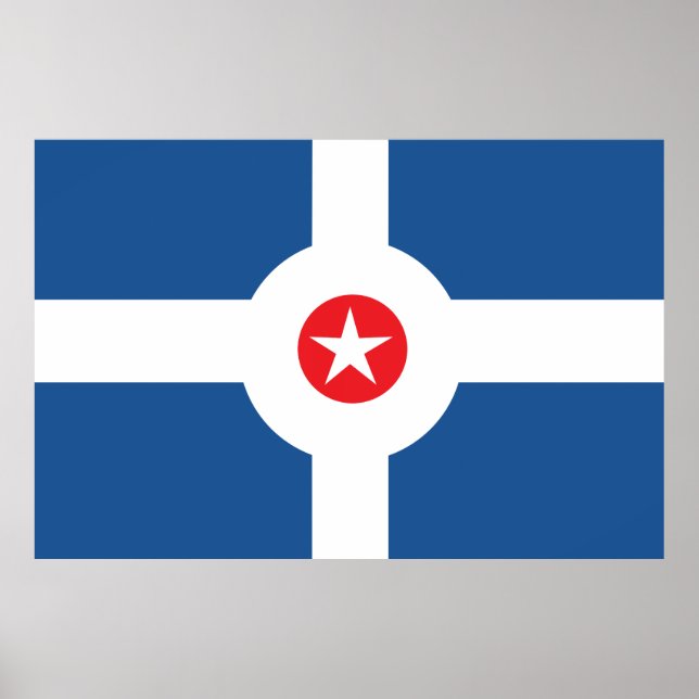 Póster Bandeira da Cidade de Indianápolis (Frente)