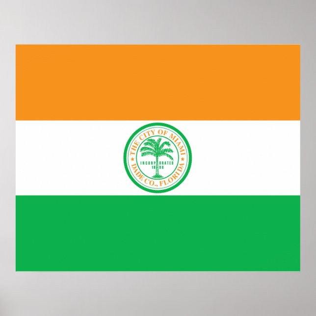 Poster Bandeira da cidade de Miami (Flórida) (Frente)