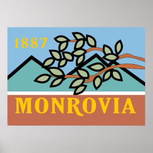 Poster Bandeira da cidade de Monróvia