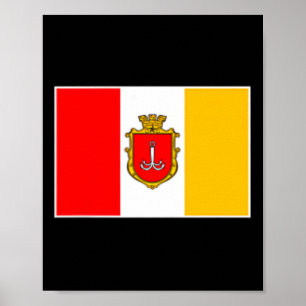 Poster Bandeira da cidade de Odessa Odesa Ucrânia Mar Neg