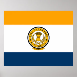 Poster Bandeira da cidade de San José (Califórnia)