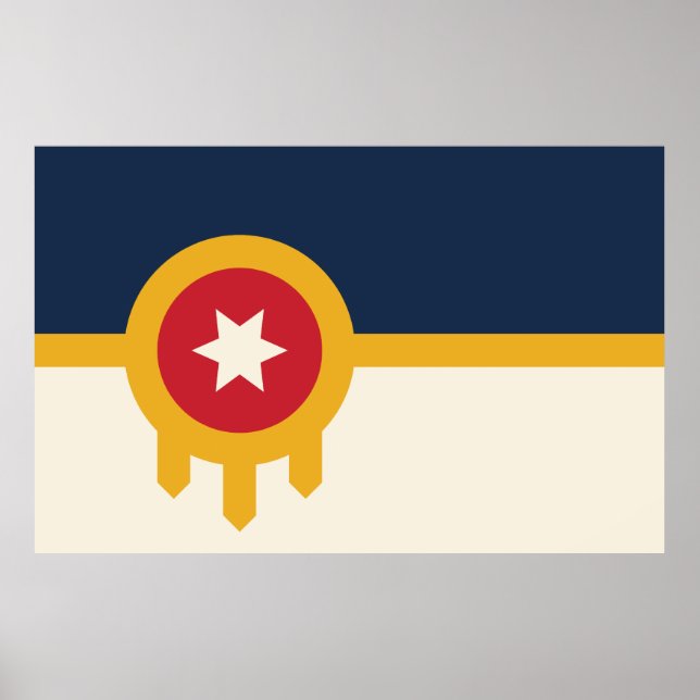 Poster Bandeira da cidade de Tulsa, Estado de Oklahoma (Frente)