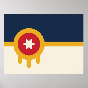 Poster Bandeira da cidade de Tulsa, Estado de Oklahoma