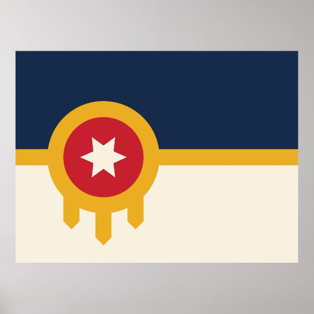 Poster Bandeira da cidade de Tulsa, Estado de Oklahoma (Frente)