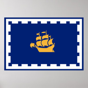 Poster Bandeira da Cidade do Quebec