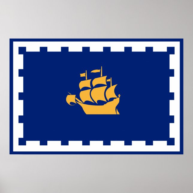 Poster Bandeira da Cidade do Quebec (Frente)