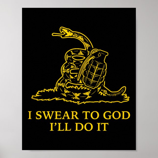 Poster Bandeira da Cobra Gadsden Snek Não Pise Paródia Gr (Frente)