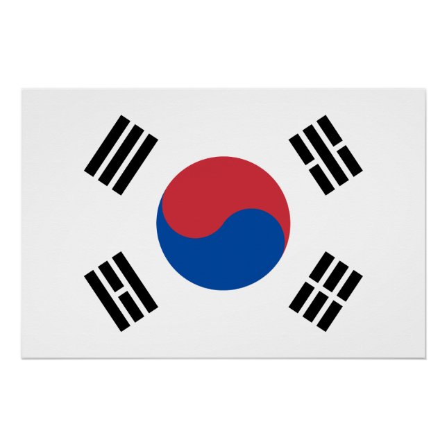 Póster Bandeira da Coreia do Sul (Frente)