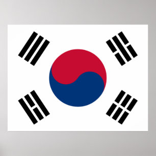 Poster Bandeira da Coreia do Sul