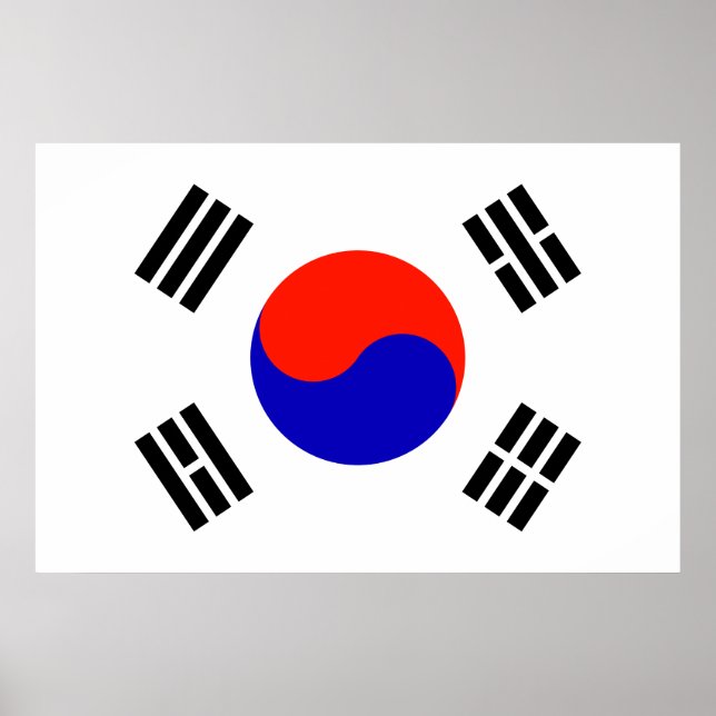 Póster Bandeira da Coreia do Sul (Frente)
