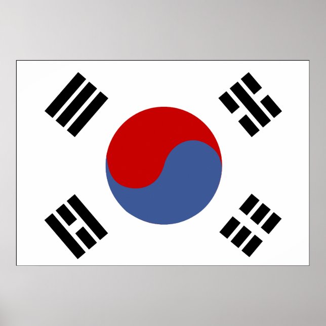 Póster Bandeira da Coreia do Sul (Frente)