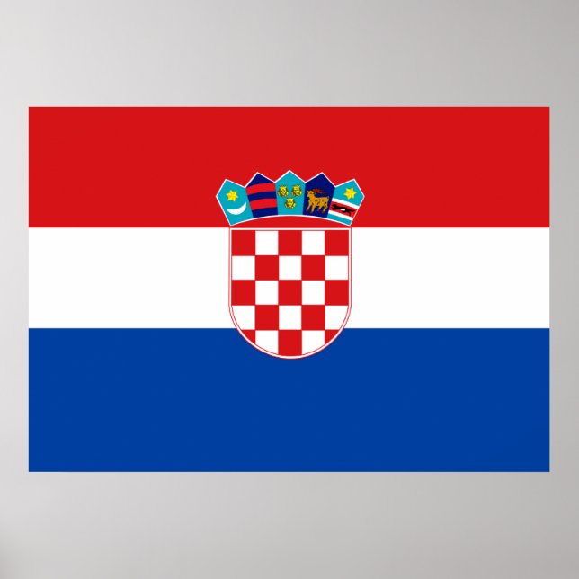 Póster Bandeira da Croácia (Frente)