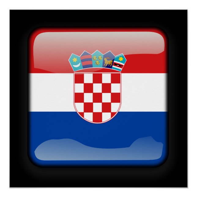 Póster Bandeira da Croácia (Frente)