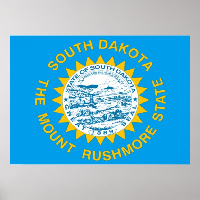 Poster Bandeira da Dakota do Sul (Frente)