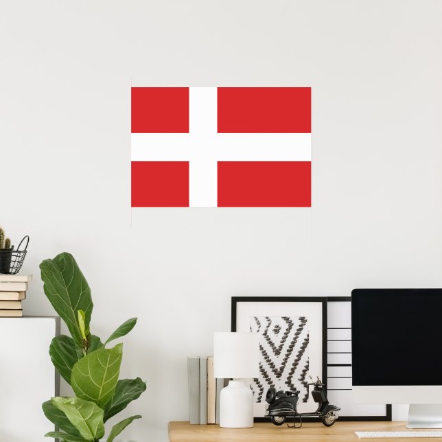 Poster Bandeira da Dinamarca (Escritório em casa)