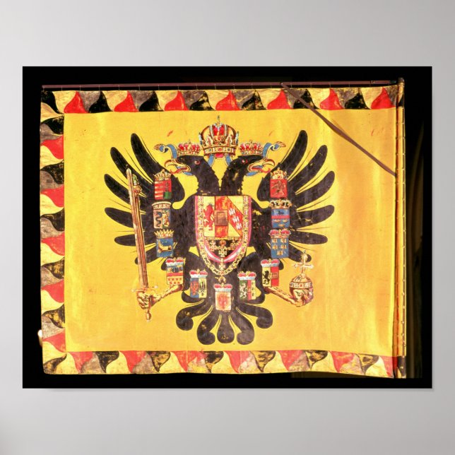 Poster Bandeira da dinastia Imperial Habsburg, c.1700 (Frente)