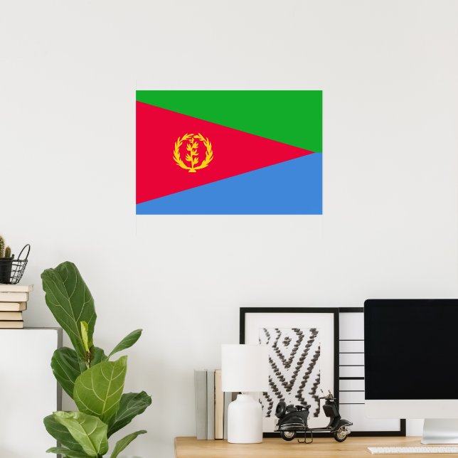 Poster Bandeira da Eritreia (Escritório em casa)