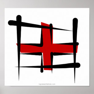 Póster Bandeira da escova de Inglaterra