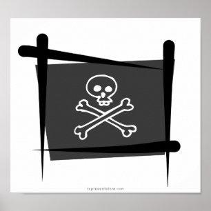 Poster Bandeira da escova do pirata