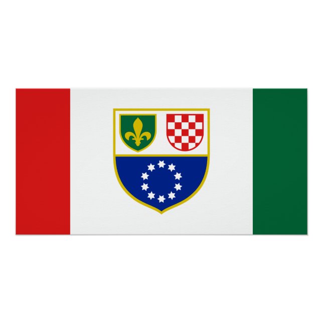 Póster Bandeira da Federação da Bósnia e Herzegovina (Frente)