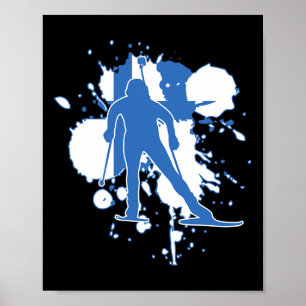 Poster Bandeira da Finlândia Biathlonista - Finlandês Bia