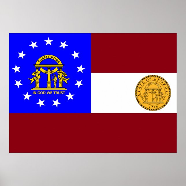 Poster Bandeira da Geórgia (Frente)