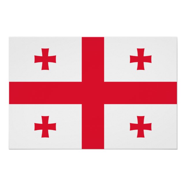 Póster Bandeira da Geórgia (Frente)