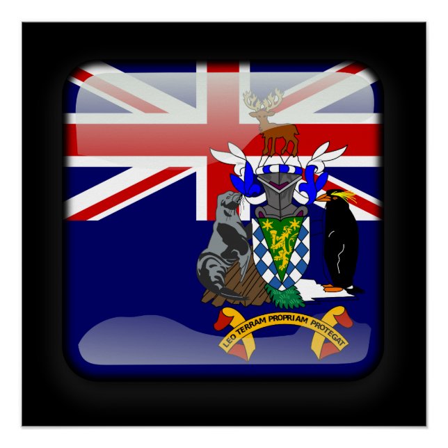 Póster Bandeira da Geórgia do Sul (Frente)