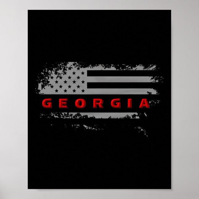 Poster Bandeira da Geórgia EUA  (Frente)