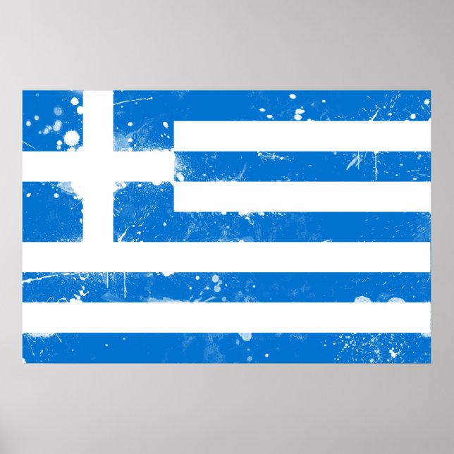 Poster Bandeira da Grécia (Frente)